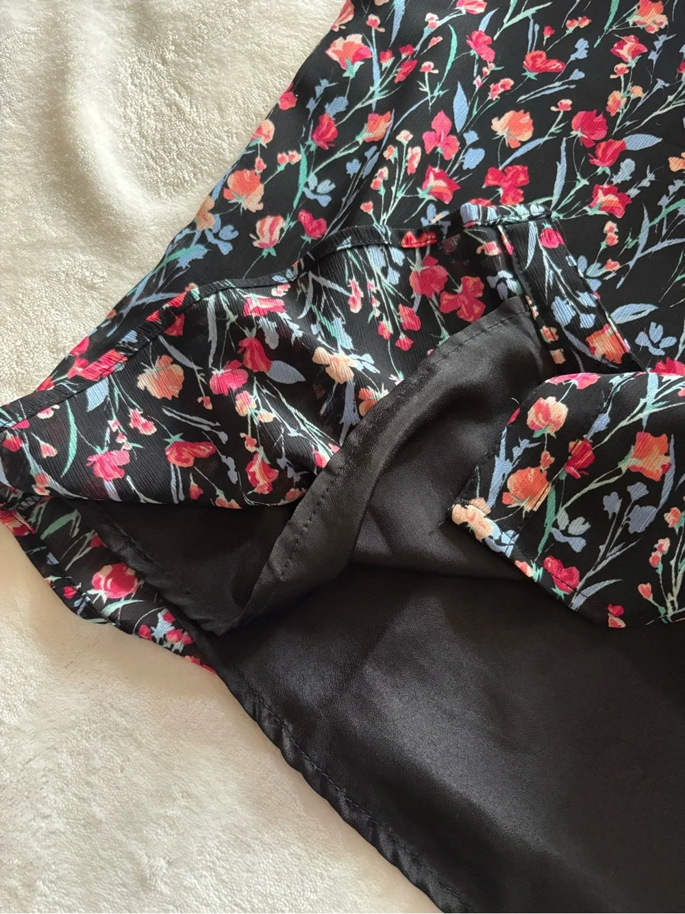 J.Crew Raglan Button-Up Floral Blouse Black Size Romantic Top Size M